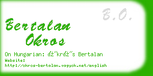 bertalan okros business card